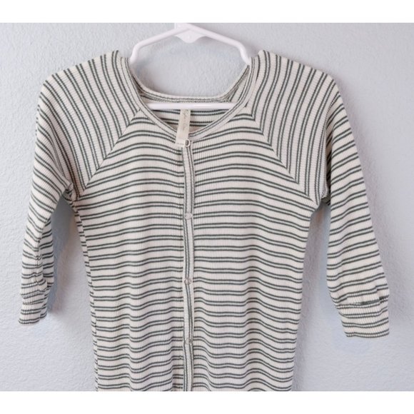 Rylee + Cru Green Striped Ribbed Unisex Pajama, 18-24 months - Picture 3 of 8